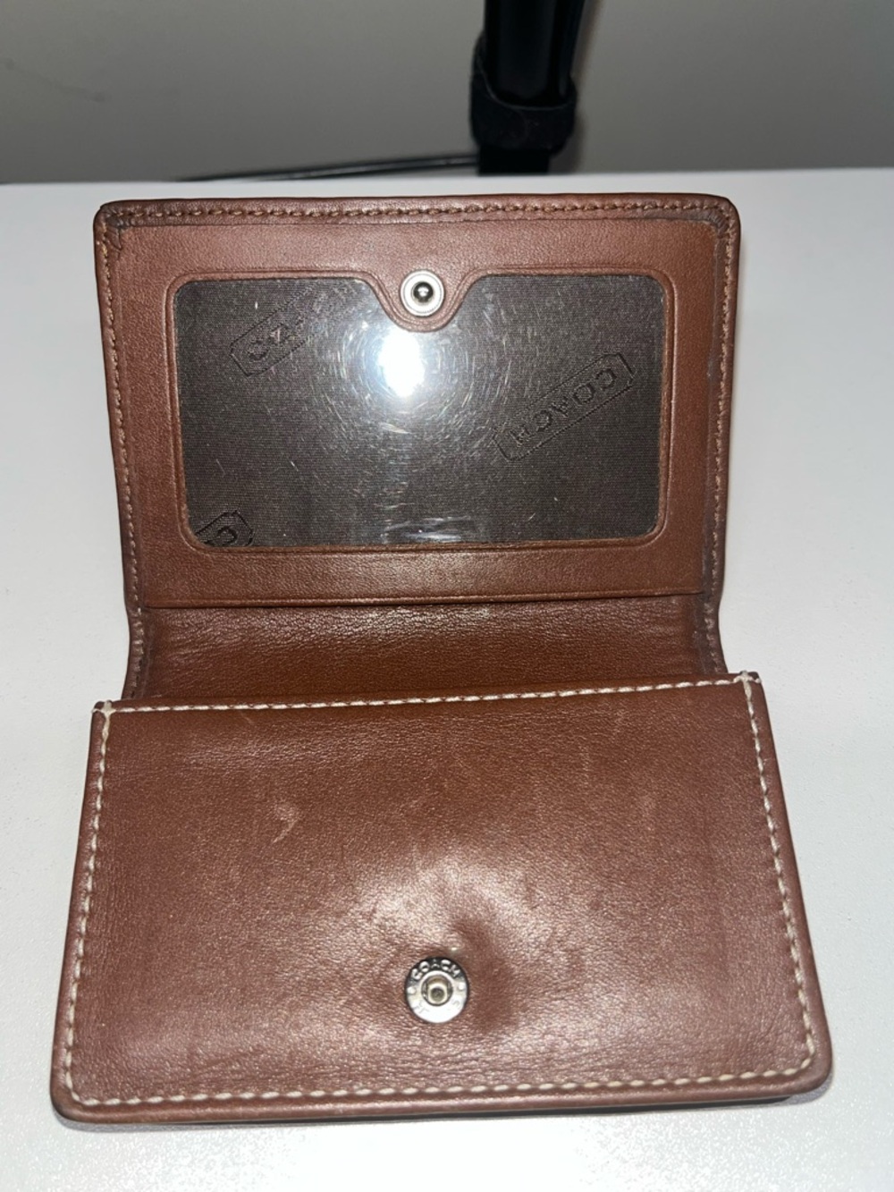 Coach Tan & Brown Jacquard Vintage Card Case - Picture 4 of 6